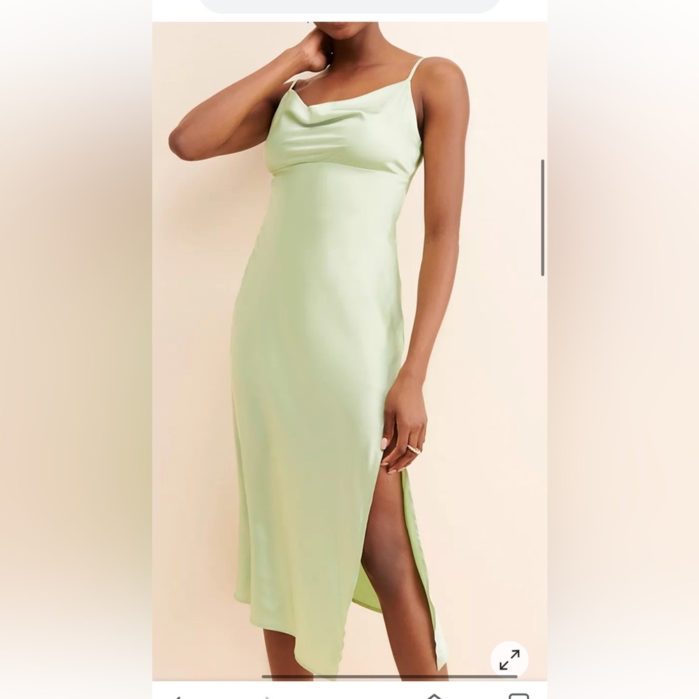 Free people adelyn Rae slip dress green silk